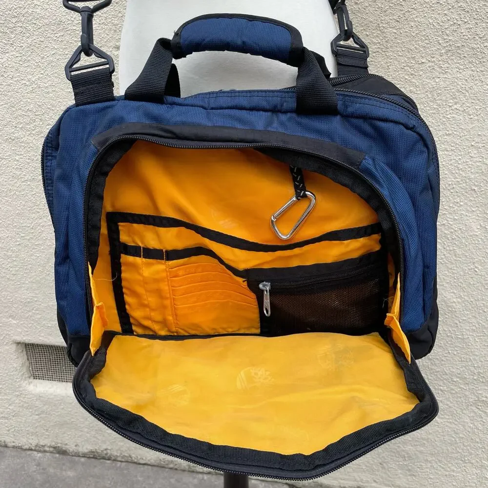 Timberland Blue Yellow Expandable Messenger Style Laptop Bag